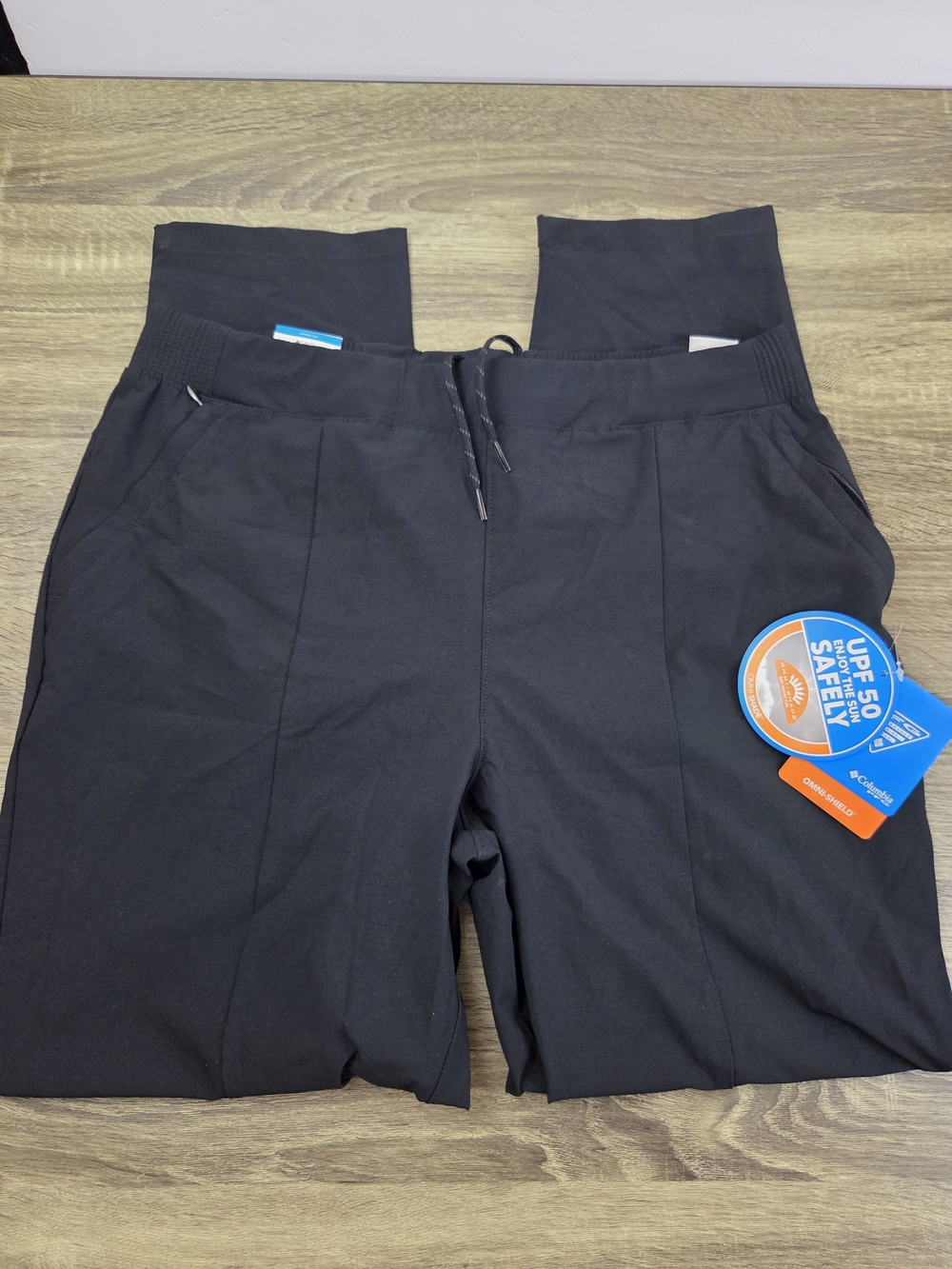 Columbia PFG Tidal Sands Pants Women's Large Black Omni-Shield Straight Leg NEW